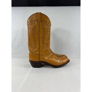Vintage Justin Tan Leather Western Cowboy Boots Men's Size 10 B